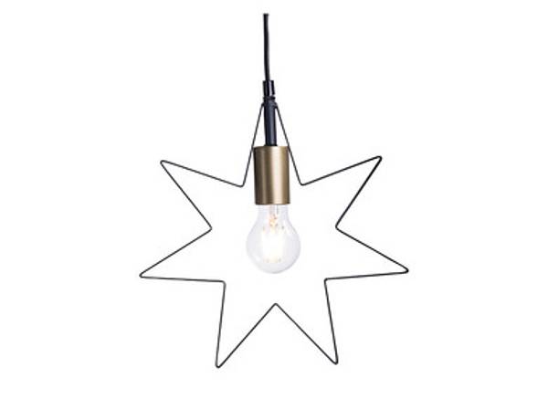 Adventstjerne sort/gull metall 29x31 cm