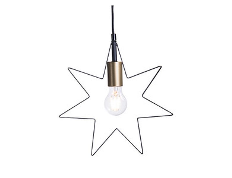 Adventstjerne sort/gull metall 29x31 cm