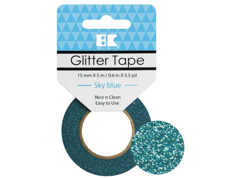 Glitter Tape Sky Blå
