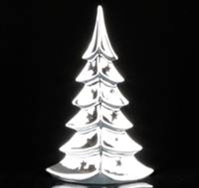 Hovedbilde Juletre m/stjerner sølv 20cm