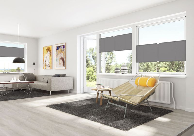 Plissegardin Hvit Flex med grep 80x210