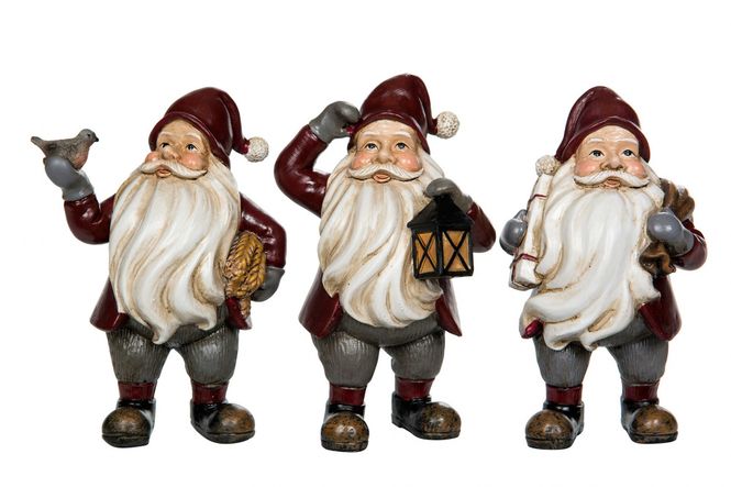 Hovedbilde Nisse Röd med lykt Poly 15cm