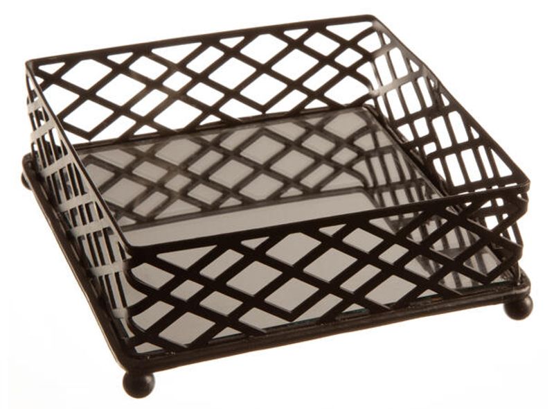 Serviettholder metall sort 13,5x13,5cm