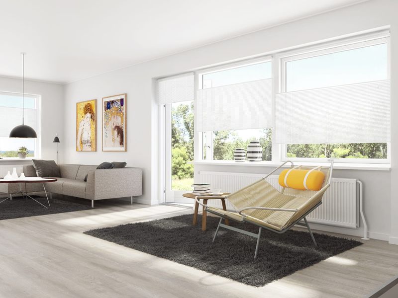 Plissegardin Hvit Touch Split 80x160