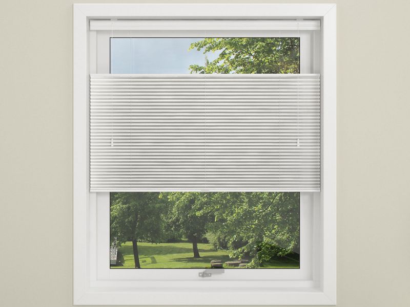 Plissegardin Hvit Touch Split 100x160