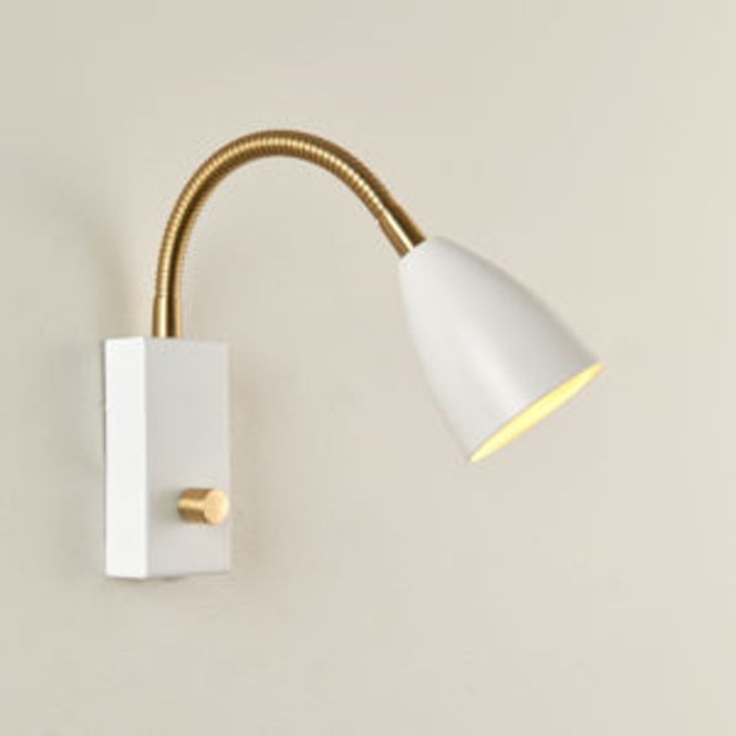 Hovedbilde Vegglampe Elias Hvit m/dimmer ...