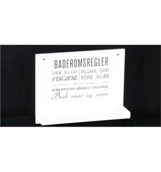 Hovedbilde Vegghylle: Baderomsregler..