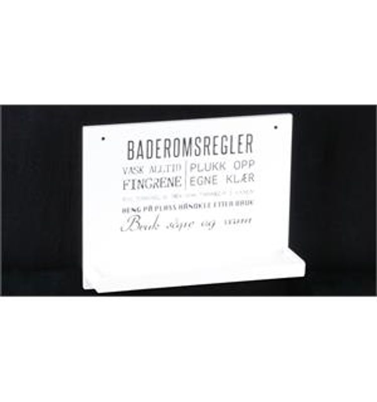 Vegghylle: Baderomsregler..
