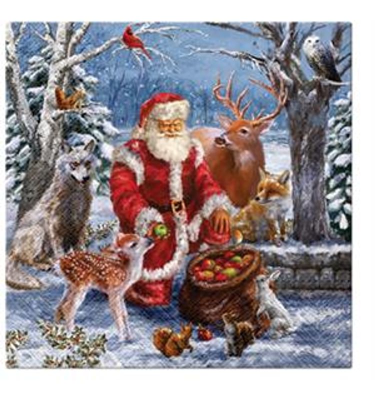 Serviett Lunsj Santas gift 33x33 cm