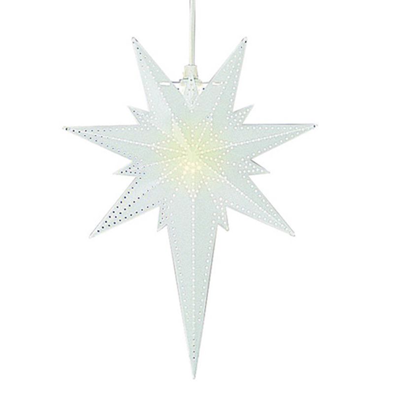 Adventstjerne Betlehem metall hvit 