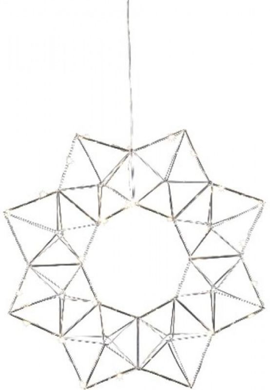 Adventstjerne Edge krom 40 cm m 30 led lys krom
