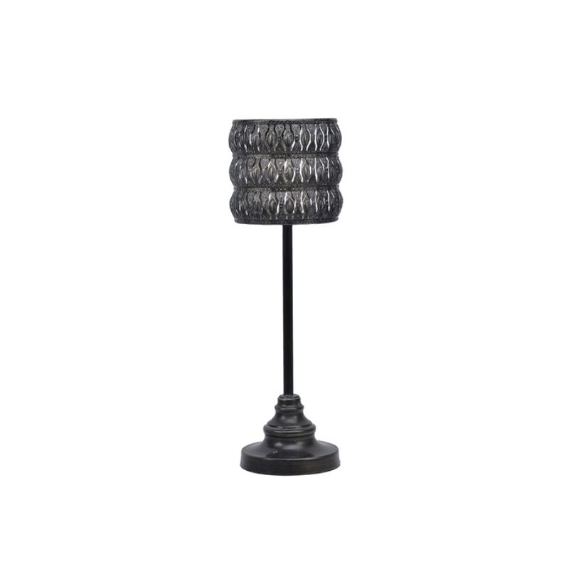 Lykt metall Sort m/fot D15 x H45 cm