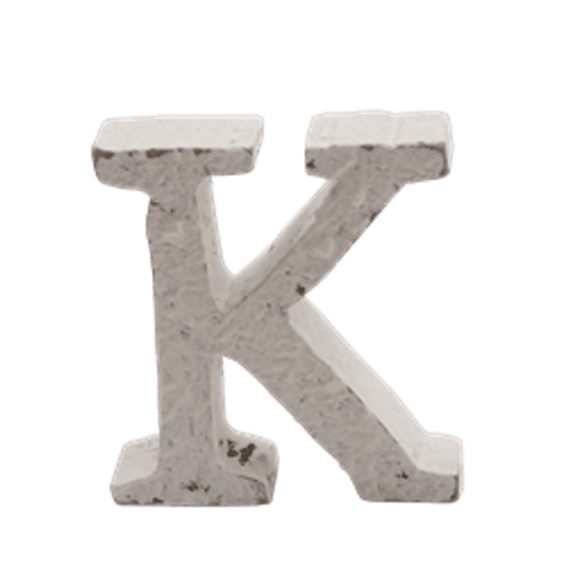 Trebokstav K hvit 6cm