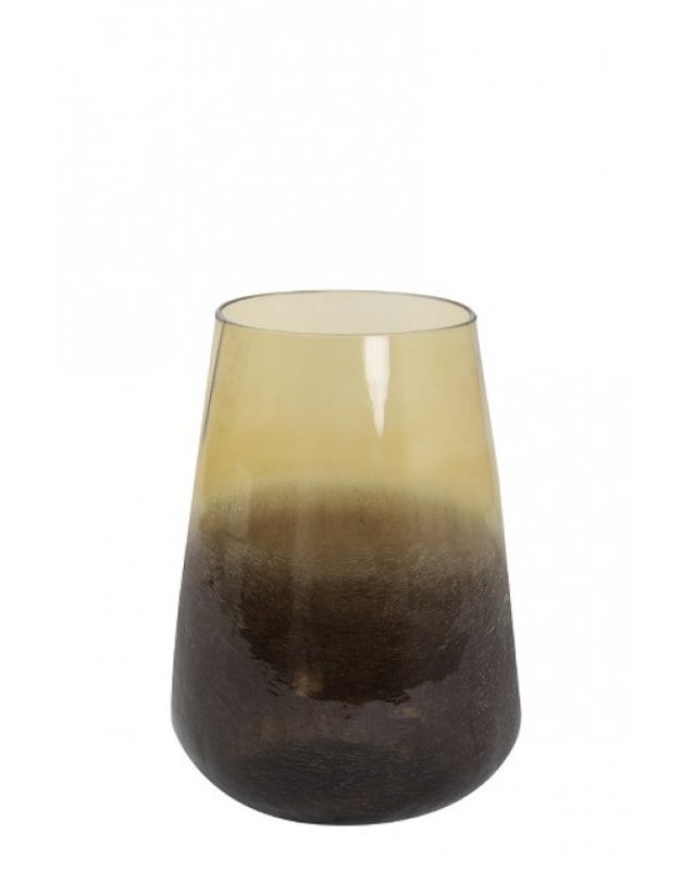 Vase Perly glass ocher yellow 20x28 cm