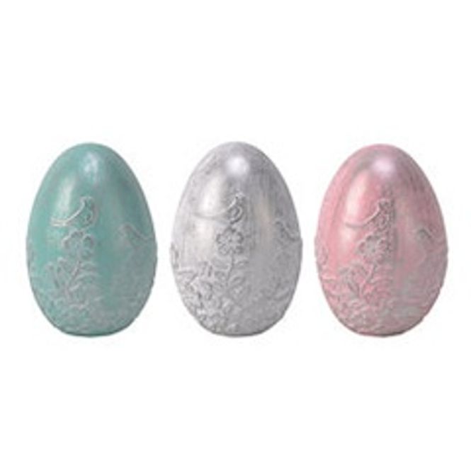 Hovedbilde Egg 11cm m/blomst/fugl lys ...