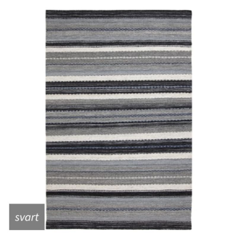 Gulvløper Rosen Sort 80x240 cm