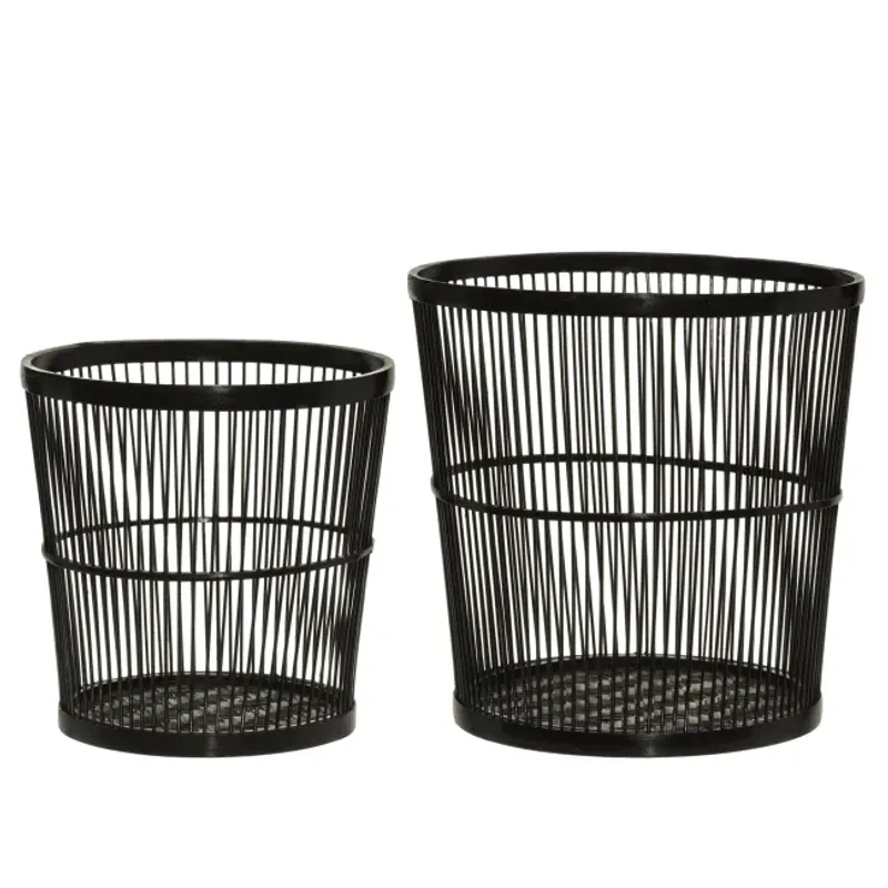 Kurv Sort Bamboo Liten Ø31 x H31