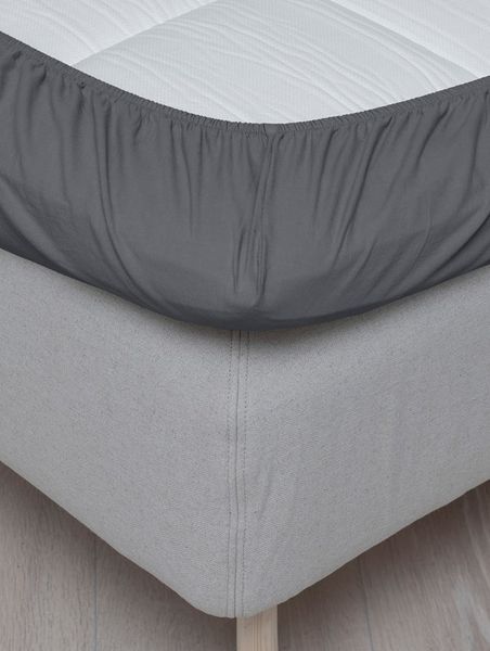 Jerseylaken Mørk grå 180x200/30 cm