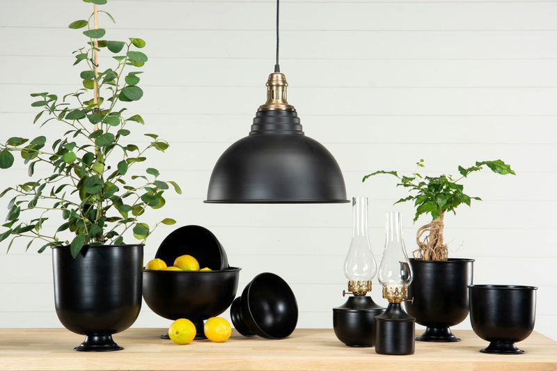 Taklampe Sienna sort Ø38x36 cm
