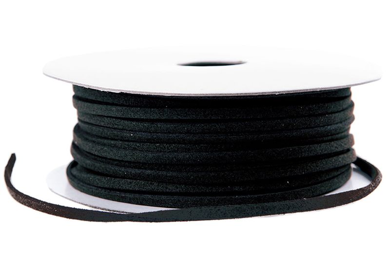Lærsnor 3 mm Sort