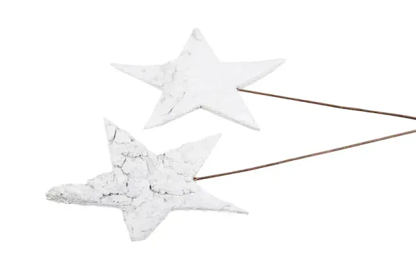 Never stjerne på stikk hvit H 12 cm