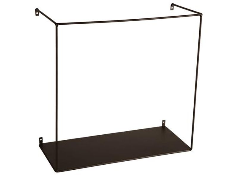 Hylle sort metall 55x20x25cm