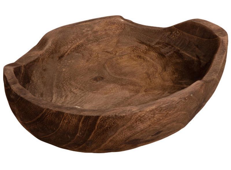Skål mørk brun Paulowniatre 36x27x10cm