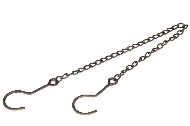 Kjede med 2 kroker 70 cm metall