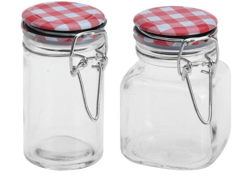 Krukke glass oppbevaring 90ml 4,5x8,5cm 7x5x8cm Rund