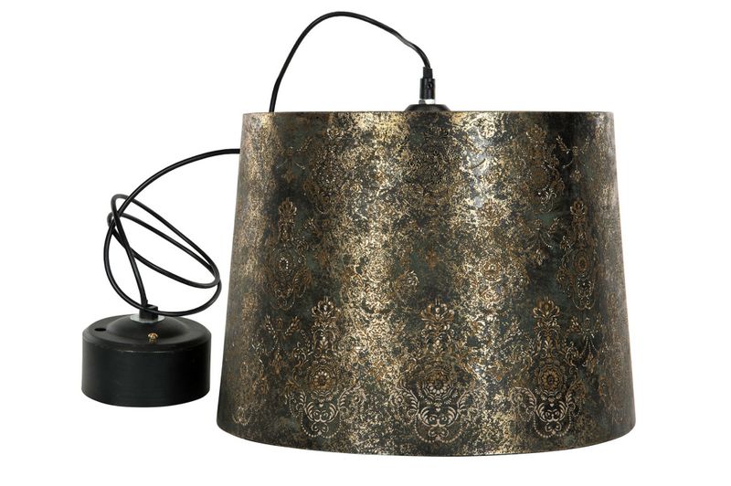 Taklampe Barock Sort patina Ø35x29 cm