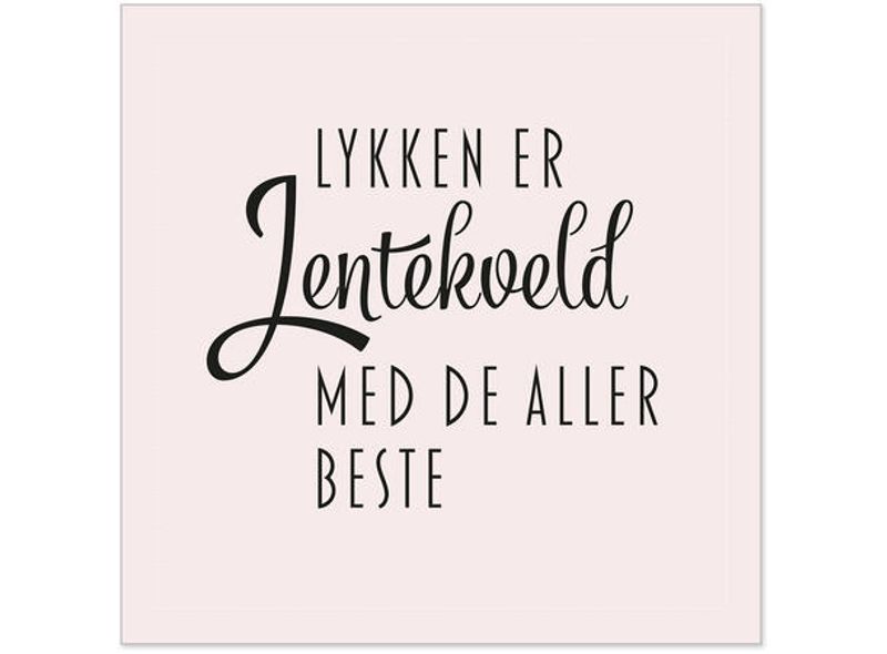 Servietter Lykken er jentekveld Rosa a 20 stk