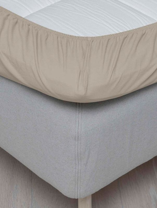 Laken Frøya Beige, Steinvasket bomull, Ekstra fin bomull