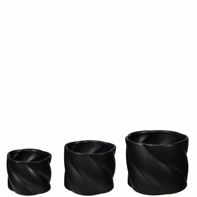 Potte Matt sort twisted Small 15x15 cm