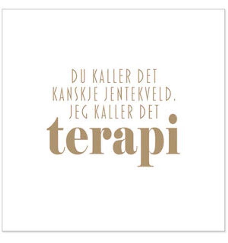 Serviett Terapi hvit & gull