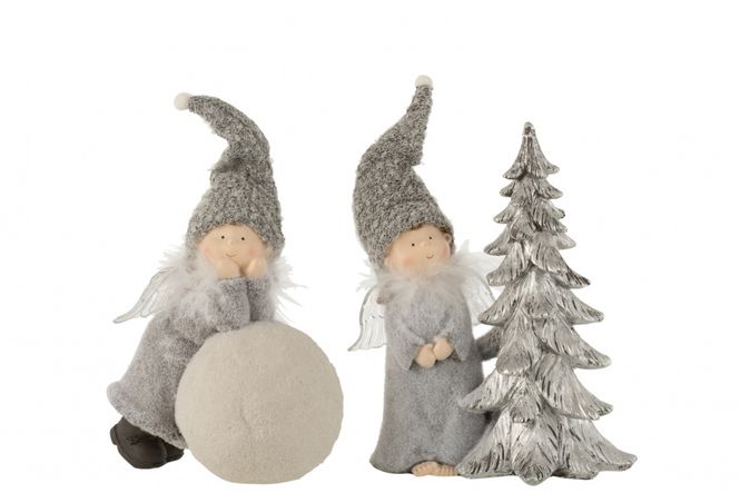 Hovedbilde Nisse grå/ball  H23 x L18 cm