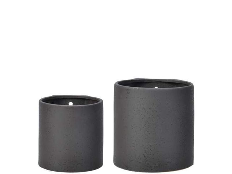 Veggpotte Emira Sandy black D 13 x H 14 cm