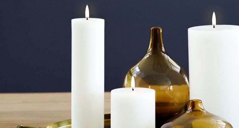 Led pillar candle Uyuni Hvit 10,1 x 10 cm